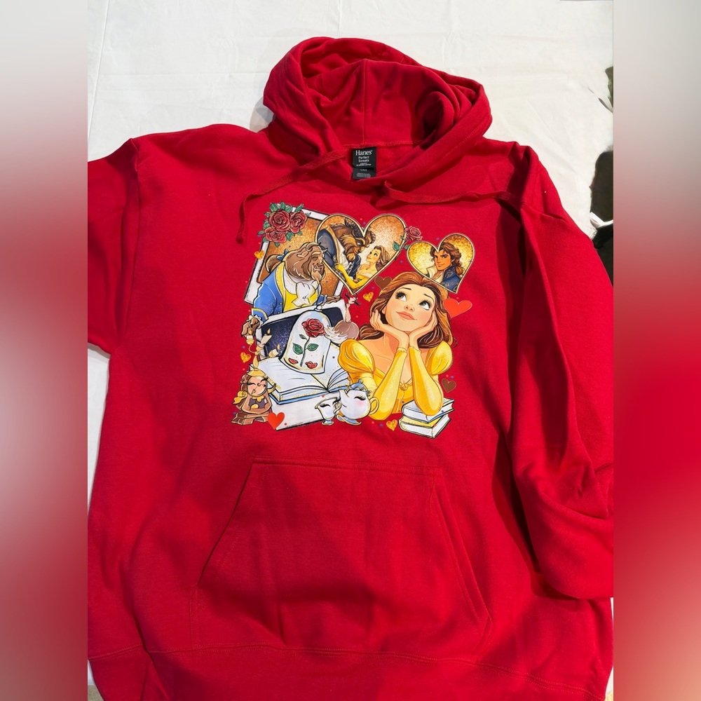 Hanes adult large beauty and the beast hoodie- new